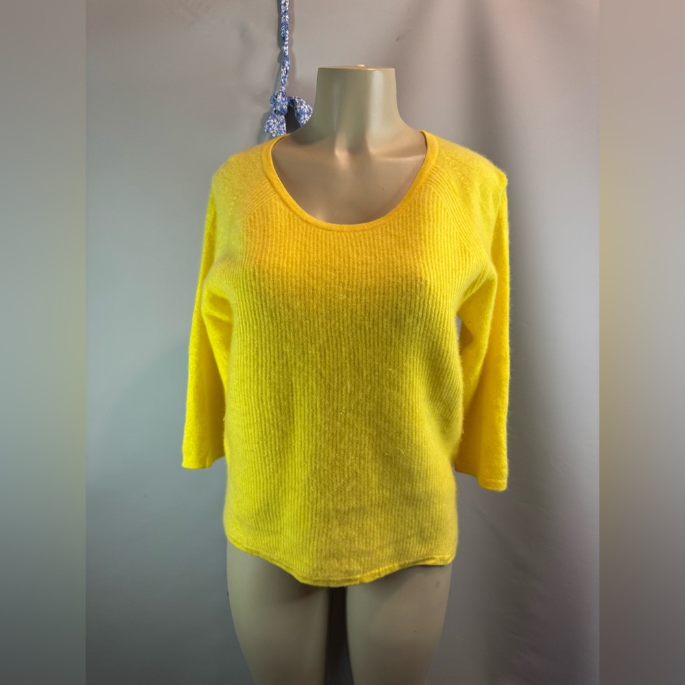 PURE COLLECTION 100% CASHMERE WOMEN’S LOFTY JUMPER SWEATER YELLOW SIZE 12